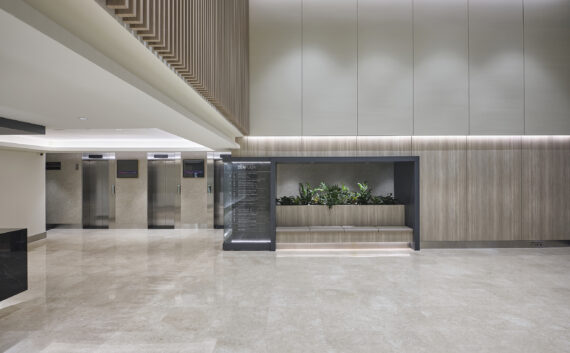 Zen Plaza Lobby & Elevator – Modern and elegant office entrance in District 1
